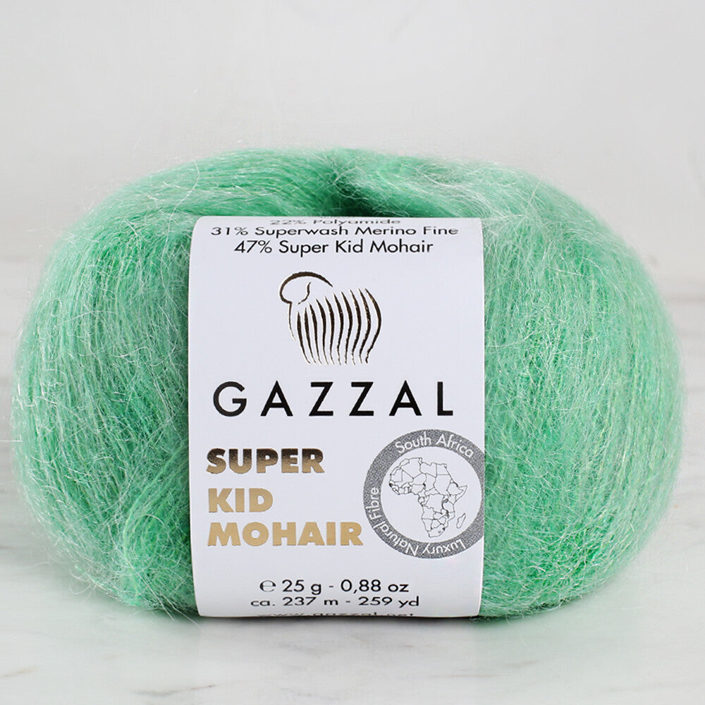 Gazzal Super Kid Mohair Yeşil 25 Gr El Örgü İpi - 64427